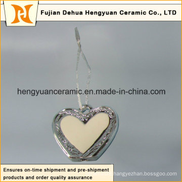 Heart-Shaped Electroplated Ceramic, Ceramic Pendants for The Christmas Tree